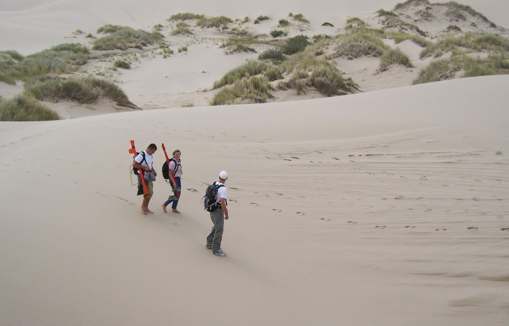 Researchers on the Umpqua Dunes.